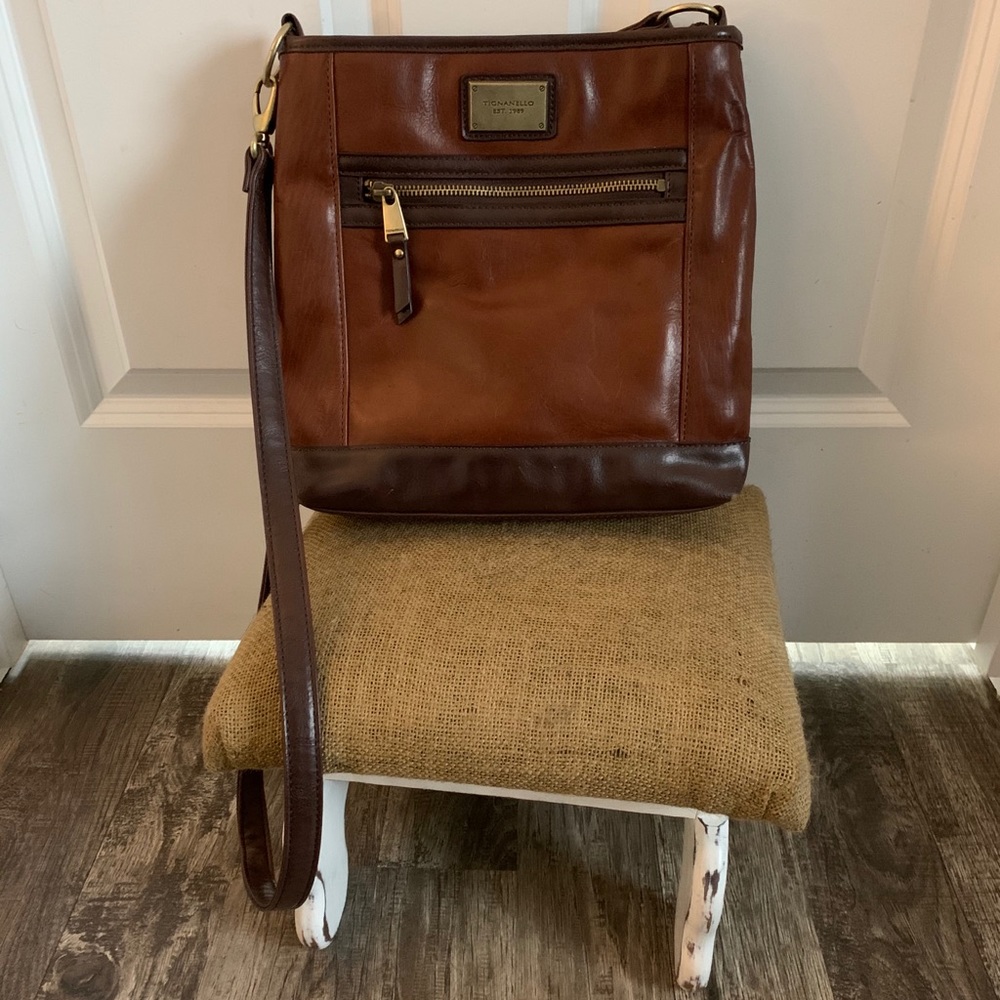 Brown Leather Tignanello Crossbody